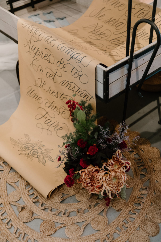 Calligraphy wedding decoration