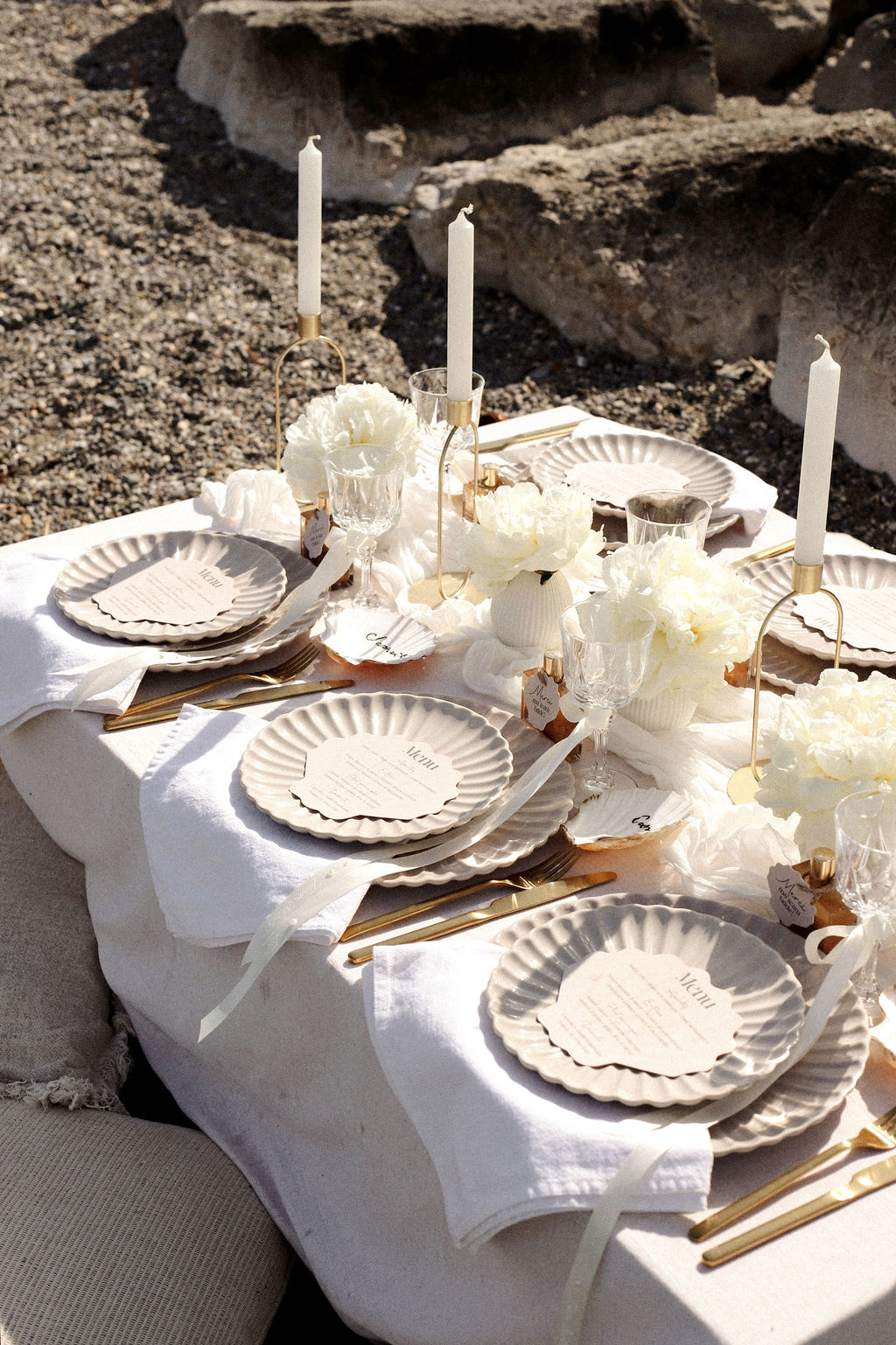 Coquillage marque places et table