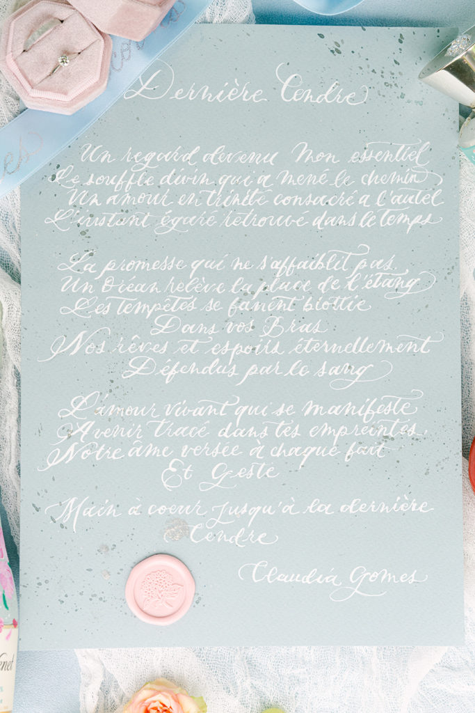 Sanda Letter calligraphy and engraving in Switzerland , calligraphy on paper