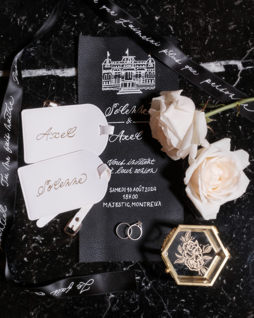 Sanda Letter_Engraver & Calligrapher in Switzerland_Flatlay hot foil,