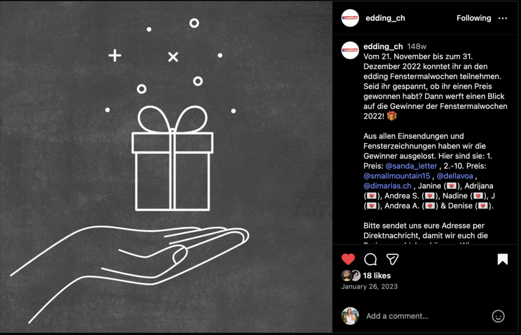 Sanda Letter 1er prize - Concours fenêtre créative Edding
