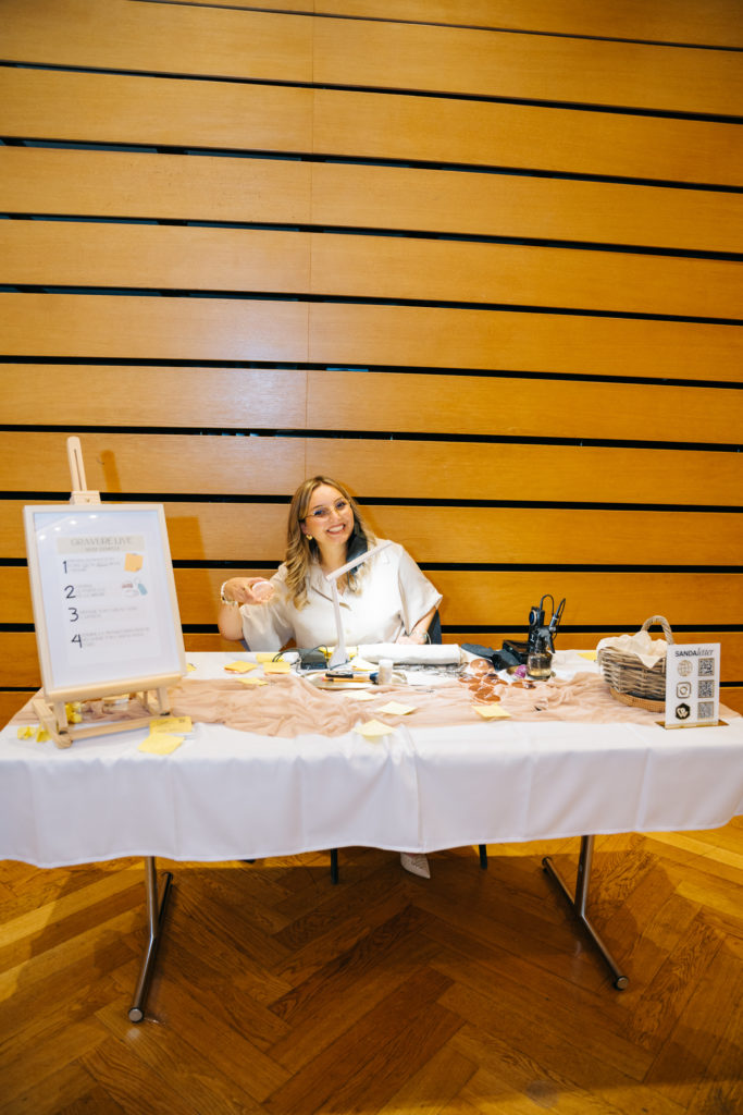 Sanda Letter calligraphy & engraving Switzerland_SANDA IN ACTION_wedding engraving